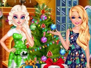 Play Elsa And Barbie's Christmas Eve Game on FOG.COM