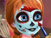 Play Frozen Sisters Halloween Face Art Game on FOG.COM