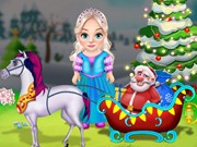 Play Little Elsa Clean Christmas Carriage Game on FOG.COM