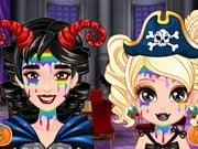 Play Barbie And Baby Halloween Makeup Game on FOG.COM