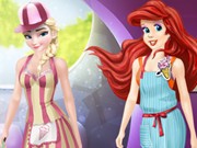 Play Ariel And Elsa Career Dress Up Game on FOG.COM