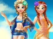 Play Elsa And Anna Summer Vacation Game on FOG.COM