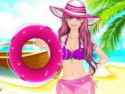 Play Barbie At The Beach Dress Up Game on FOG.COM