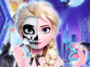 Play Elsa Halloween Party Tattoo Game on FOG.COM