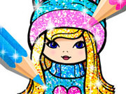 Play Girls Coloring Book Glitter Game on FOG.COM