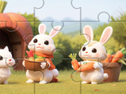 Play Jigsaw Puzzle: Rabbits With Carrots Game on FOG.COM