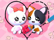 Play Love Cat Draw Puzzle Game on FOG.COM