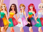 Play Disney Princesses Rainbow Dresses Game on FOG.COM