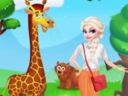 Play Elsa Happy Time In Zoo Game on FOG.COM