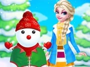 Play Princess Elsa And Snowman Dress Up Game on FOG.COM