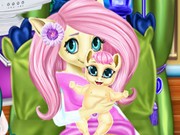 Play Pony Fluttershy Baby Birth Game on FOG.COM
