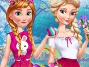 Play Anna And Elsa Easter Fun Game on FOG.COM
