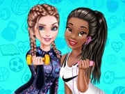 Play Elsa And Tiana Workout Buddies Game on FOG.COM