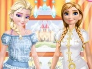 Play Elsa And Anna Work Dress Up Game on FOG.COM