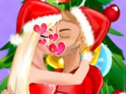 Christmas Couple Kissing